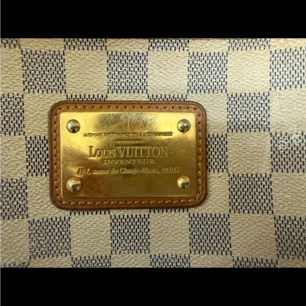 LOUIS VUITTON Damier Azur Canvas Eva crossbody Bag Cream/Grey checkered LV - Picture 5 of 11